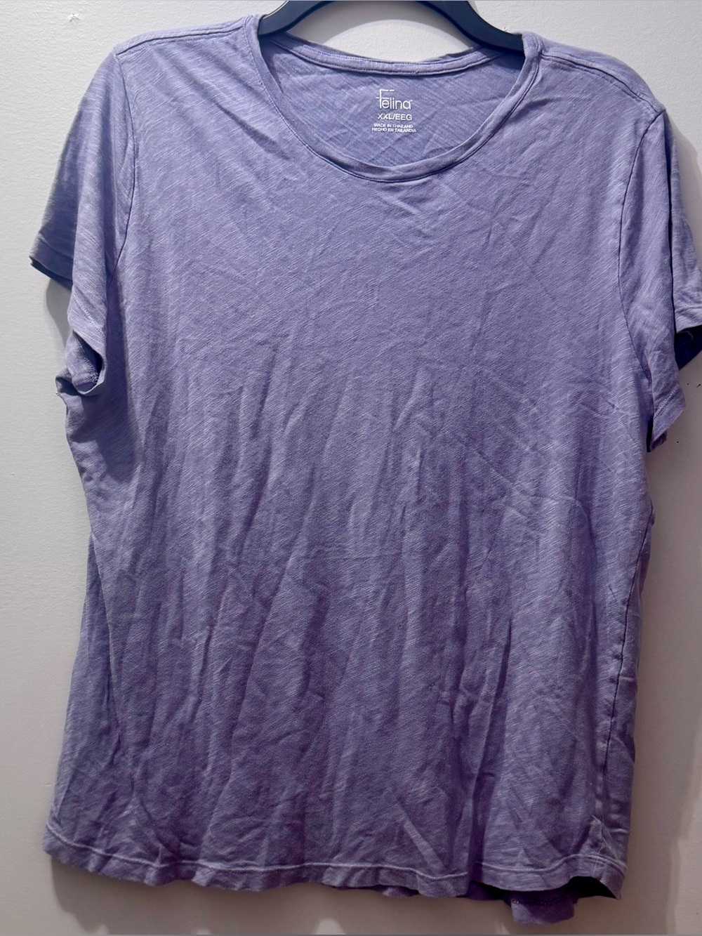 Felina Lavender Crew Neck Short Sleeve Tee, Size XXL